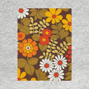 70s Orange Flowers T-Shirt